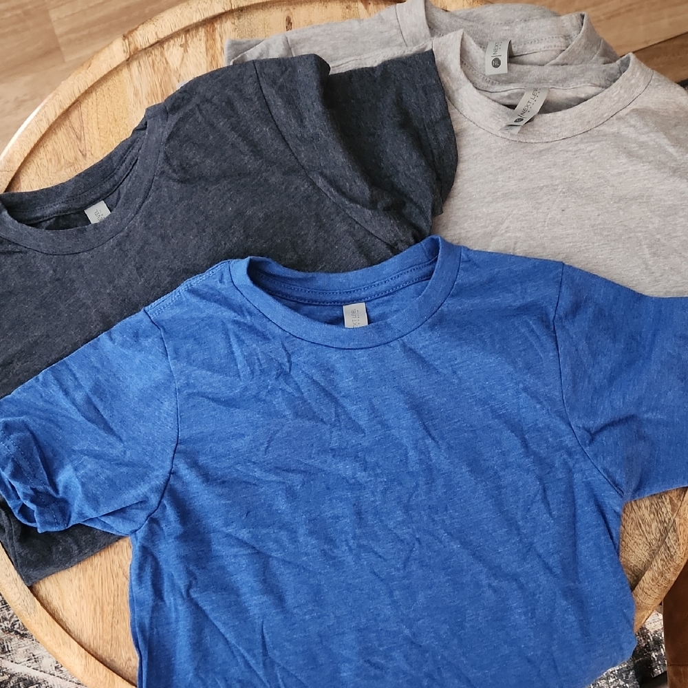 4 New Next Level Apparel YS Blue, Gray, Navy